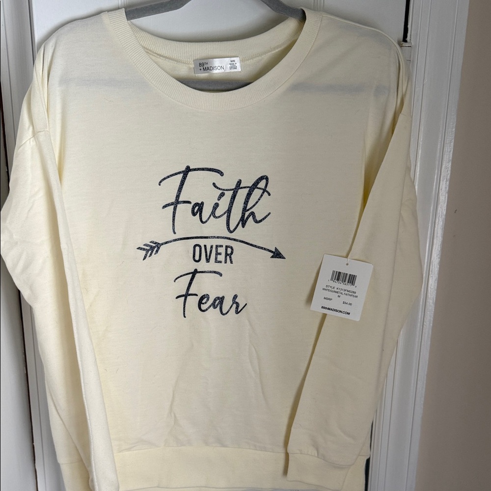 Madison Cream 'Faith Over Fear' Sweater